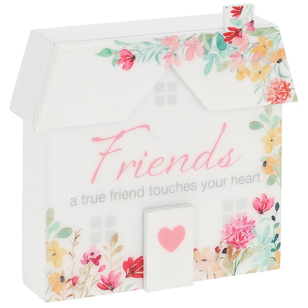 Floral Words House Plaque Friends