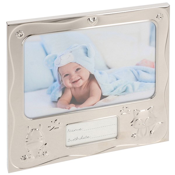 Silver Baby Birth Date Frame 6x4
