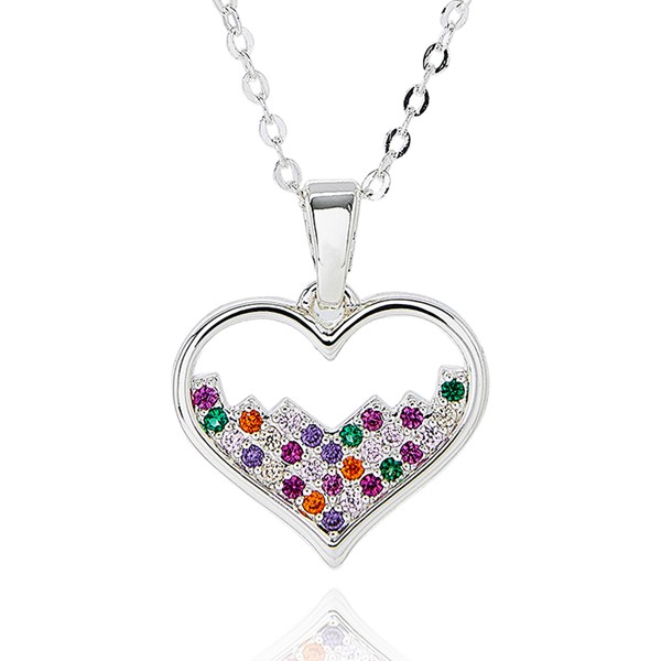 Glam Rox Pretty Heart Silver Plated Necklace