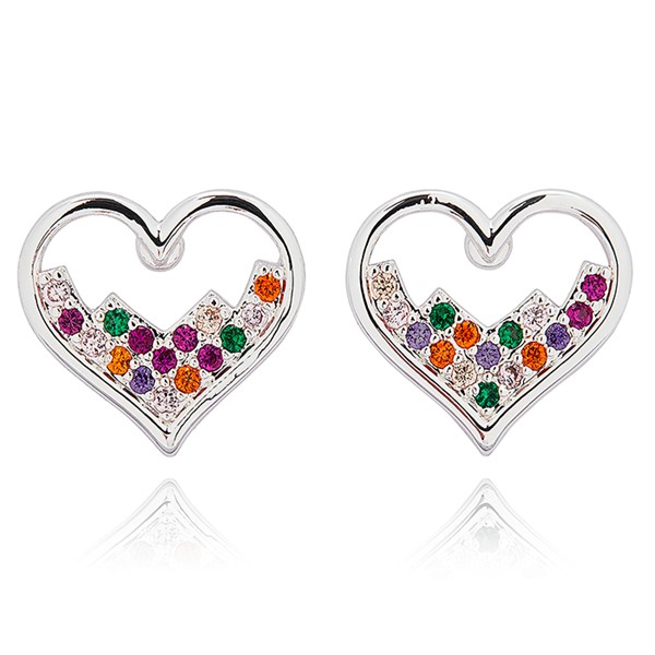 Glam Rox Pretty Heart Silver Plated Earrings