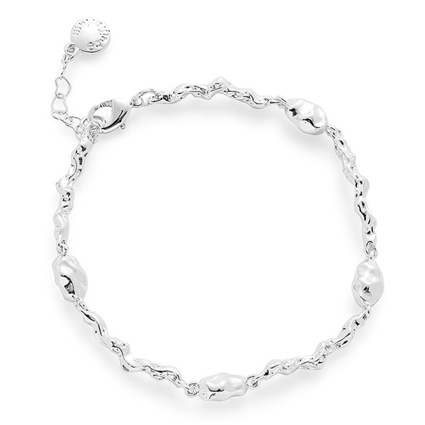 Molten Metal Modern Silver Plated Bracelet