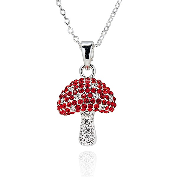 Back To Nature Glam Toadstool Silver Plated Necklace