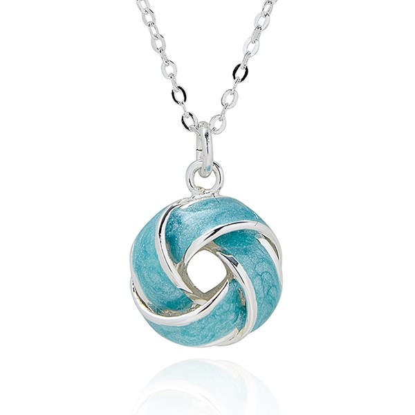 Iced Gem Knot Silver Plated Necklace