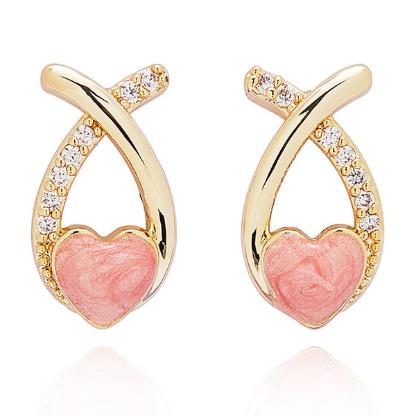 Iced Gem Kiss Gold Plated Earrings