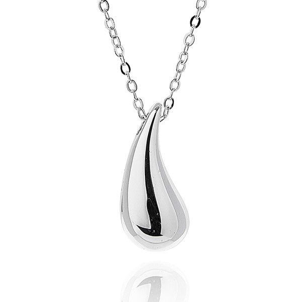 Raindrops Single Droplet Silver Plated Necklace