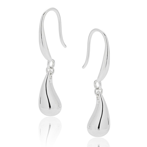 Raindrops Hang Droplet Silver Plated Earrings