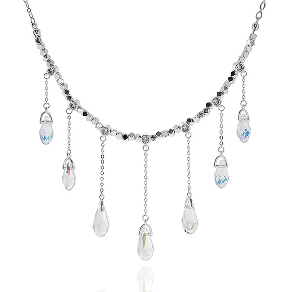 Raindrops Sparkle Silver Plated Necklace