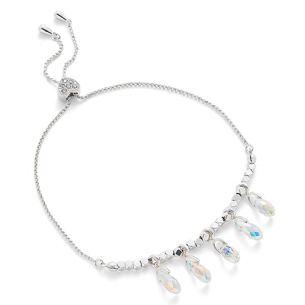 Raindrops Sparkle Silver Plated Friendship Bracelet