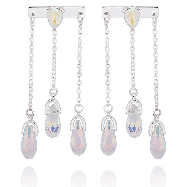 Raindrops Sparkle 4 Way Silver Plated Earrings