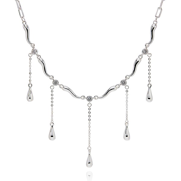 Raindrops Shower Silver Plated Necklace