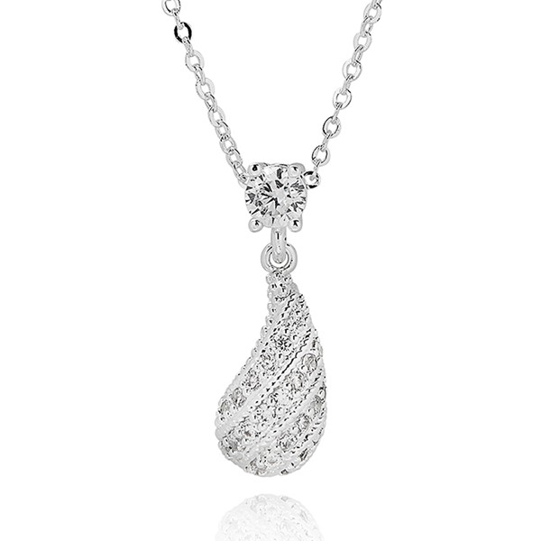 Raindrops Glam Silver Plated Droplet Necklace