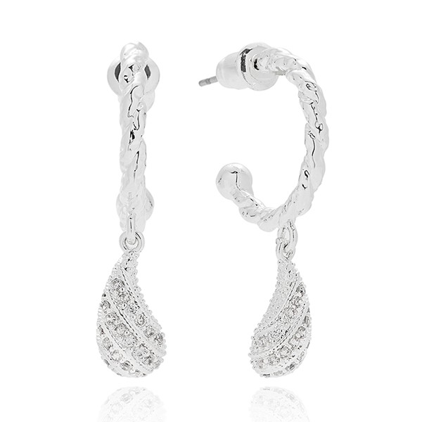 Raindrops Glam Silver Plated Droplet Earrings