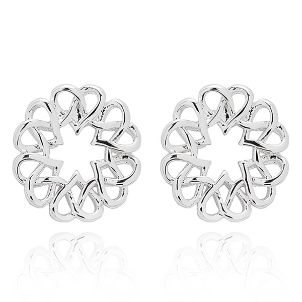 Celtic Circle of Hearts Silver Plated Earrings