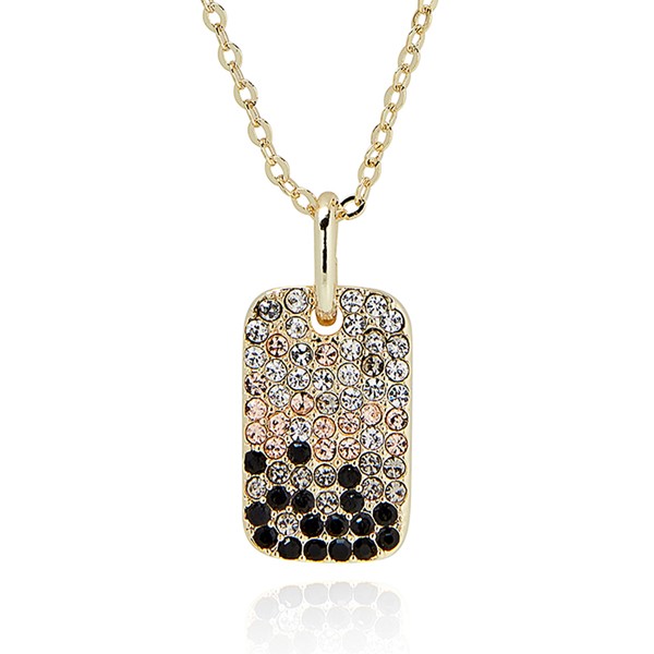 Luxe Tag Graduated Oval Gold Plated Necklace