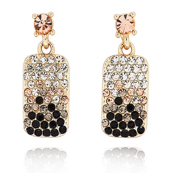 Luxe Tag Graduated Oval Gold Plated Earrings