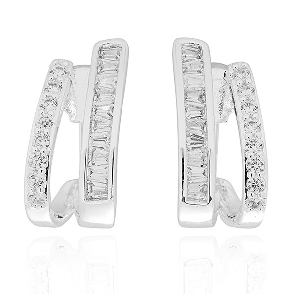 Modern Silver Plated Clip On Earrings