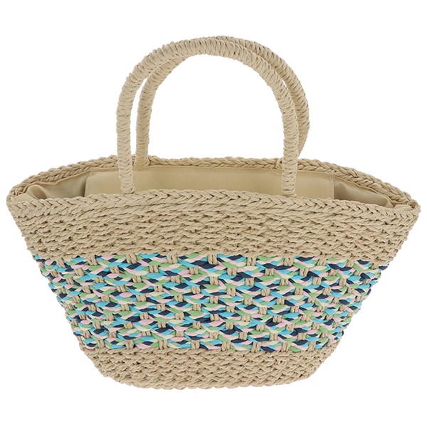 Woven Candy Stripe Bag Mint Blue