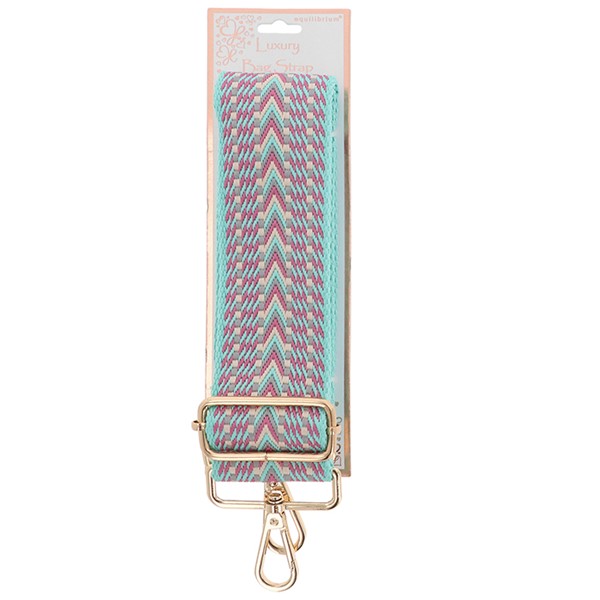 5cm Bag Strap "V" Lines Pink Aqua