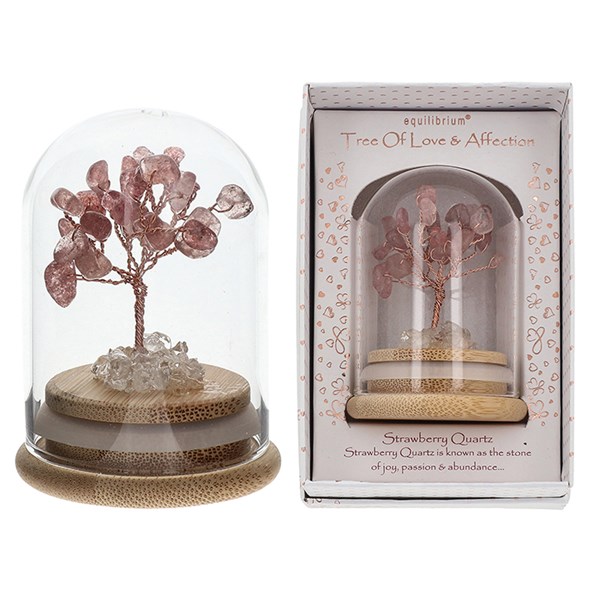 Chakra Tree in Dome Strawberry Quartz