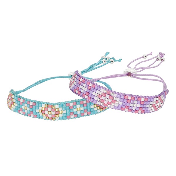 Beaded Friendship Bracelet Five Rows Diamond