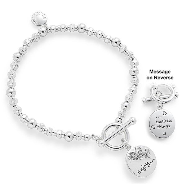 Heartfelt Words Silver Plated Bracelet Enjoy