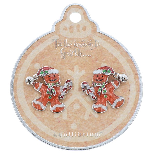 Xmas Moving Earrings Gingerbread Man