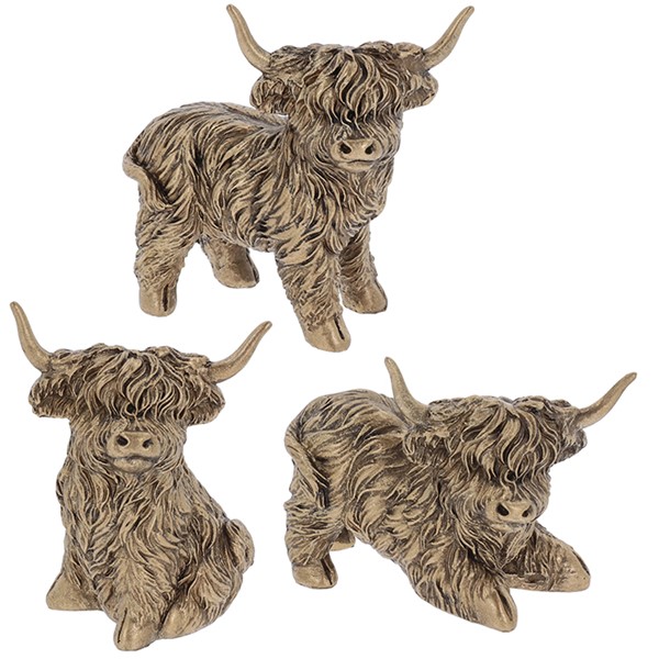 Cute Bronze Highland Coo Mini