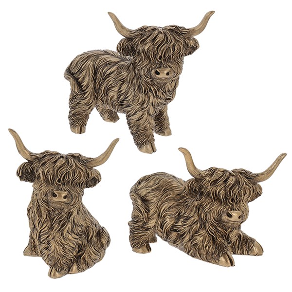 Cute Bronze Highland Coo Small