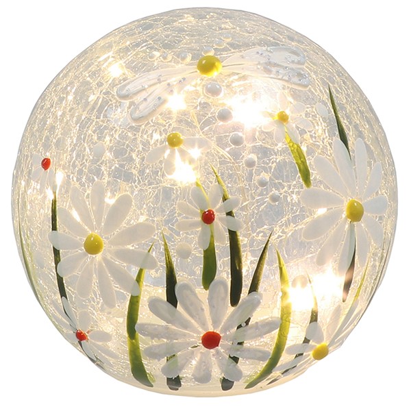 Crackle Daisies LED Ball Small