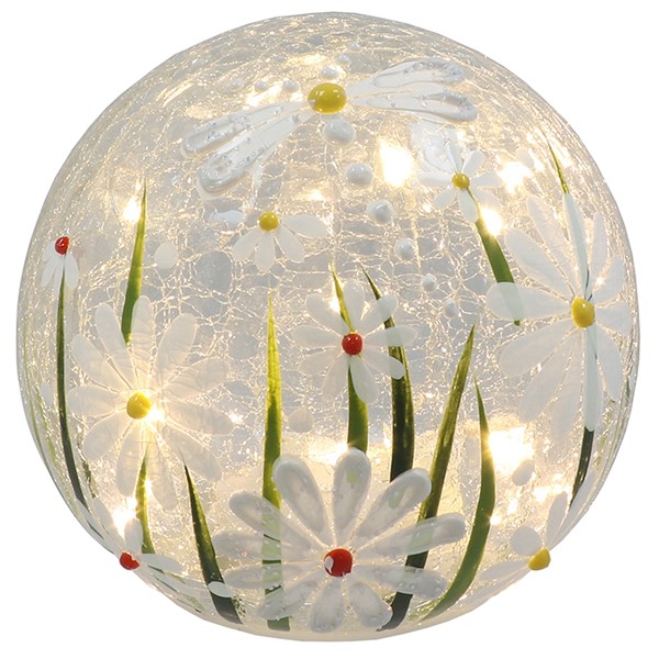 Crackle Daisies LED Ball Large