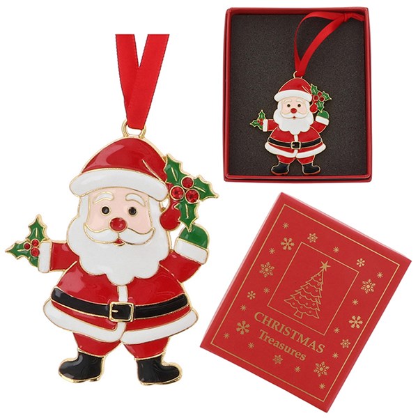 Xmas Treasures Santa Holly