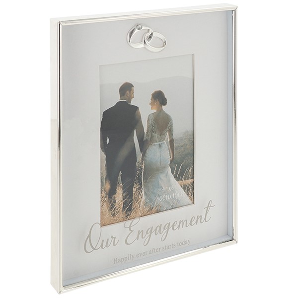 Silver Script Frame Engagement 4x6