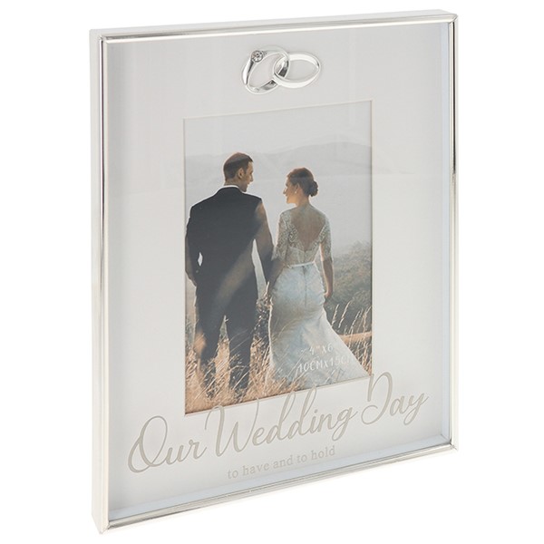 Silver Script Frame Wedding 4x6