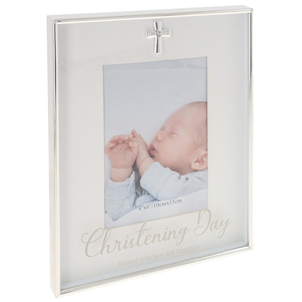 Silver Script Frame Christening 4x6