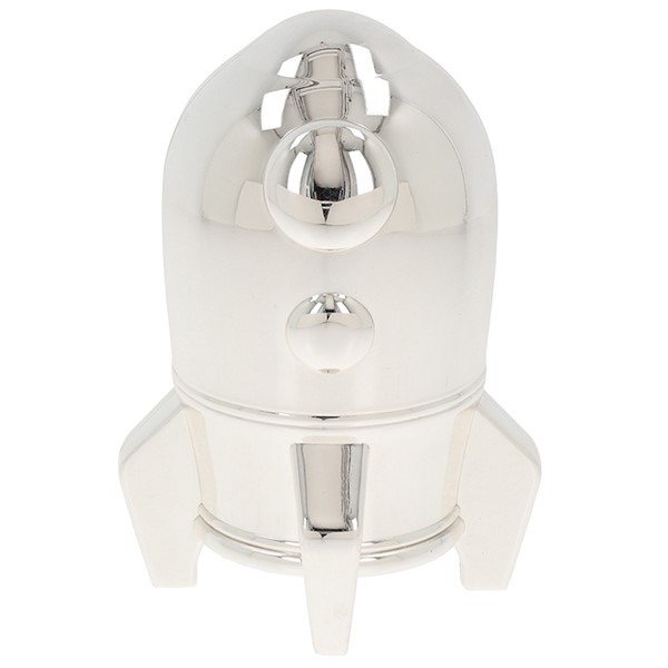 Space Rocket Money Box Silver