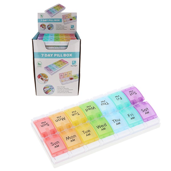 7 Day Rainbow Day & Night Pill Box