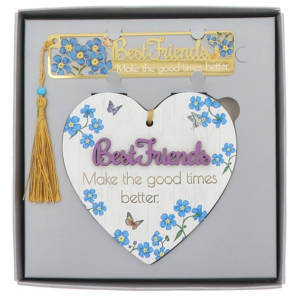 Blossom Heart Plaque Bookmark Best Friends
