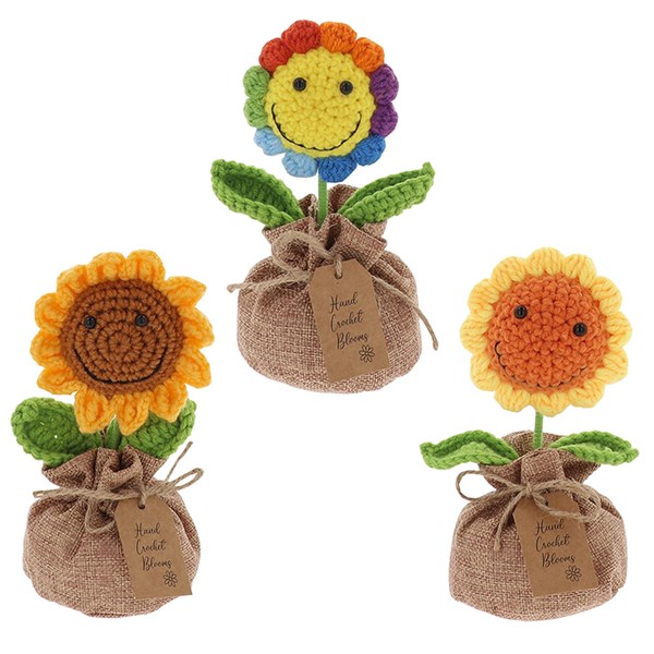 Crochet Rainbow Sunflower In Sack