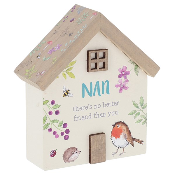 Woodland Robin House Plaque Nan
