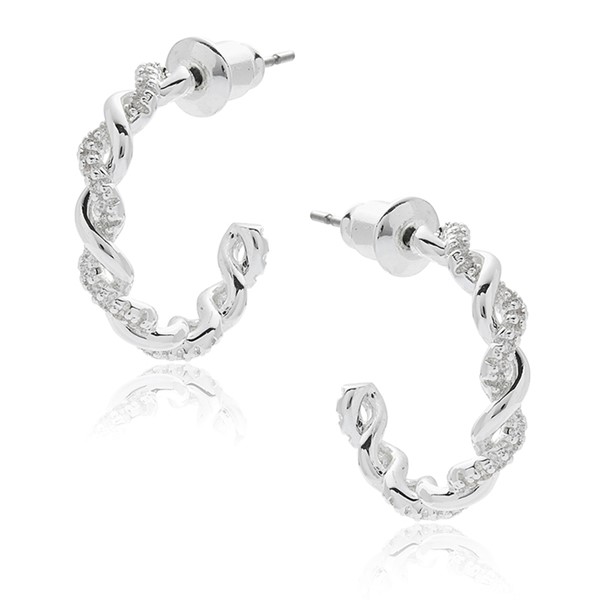 Twisted Bliss Silver Plated Circle Hoops Earrings