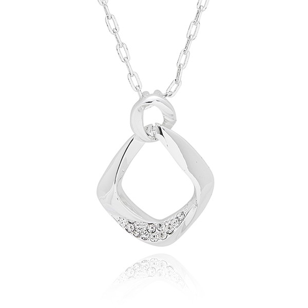 Twisted Bliss Silver Plated Geometric Twist Necklace