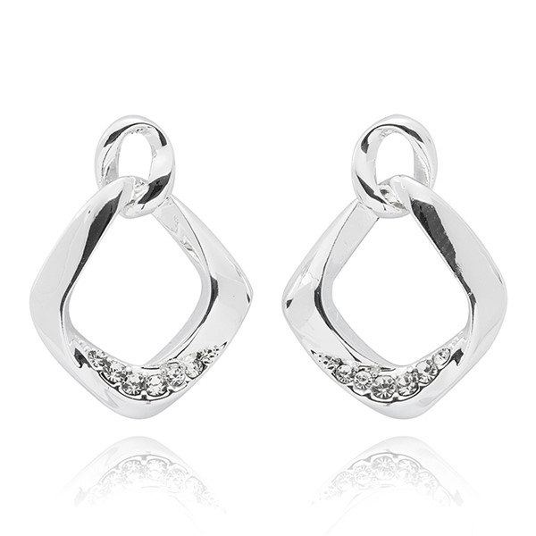 Twisted Bliss Silver Plated Geometric Twist Earrings