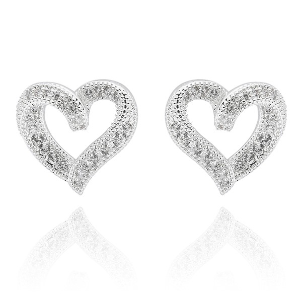 Twisted Bliss Silver Plated Glam Heart Earrings