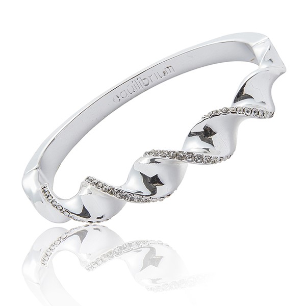 Twisted Bliss Sparkle Twist Silver Plated Bangle