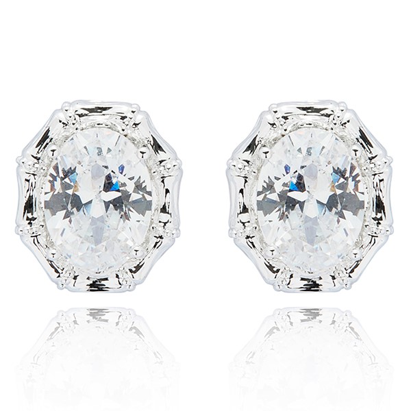 Bamboo Glam Silver Plated Earrings