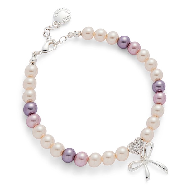 Pearl Bow Silver Plated Bracelet