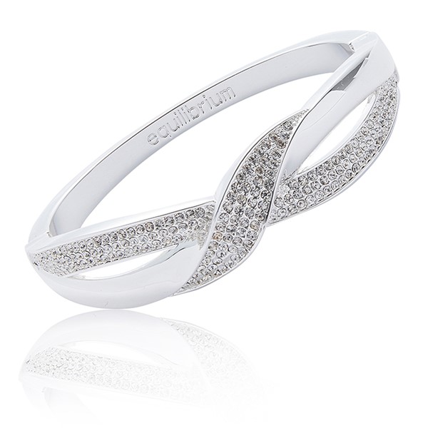 Contemporary Twist Silver Plated Bangle
