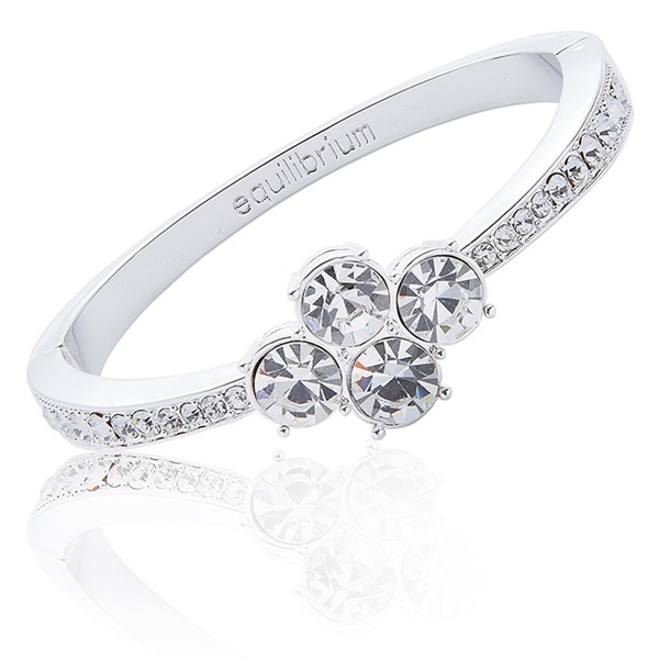 Chic Silver Plated Bangle Clear