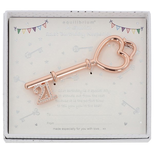 Diamante Heart Large 21st Key