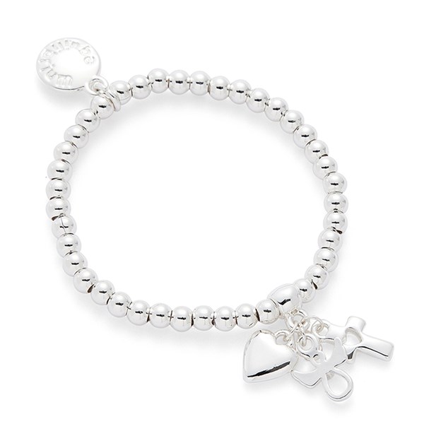 Christening Silver Plated Charm Bracelet